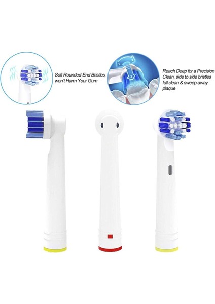 Floss Action 8'li Oral-B Uyumlu Dış Fırçası Yedek Başlığı