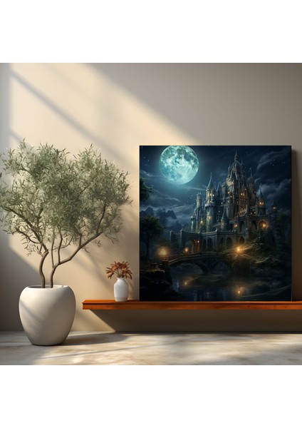 Gece Yarısı Kalesi Duvar Sanatı - Gece Yarısı, Gece Yarısı, Kale, Duvar Sanatı, 30X30 modelleri