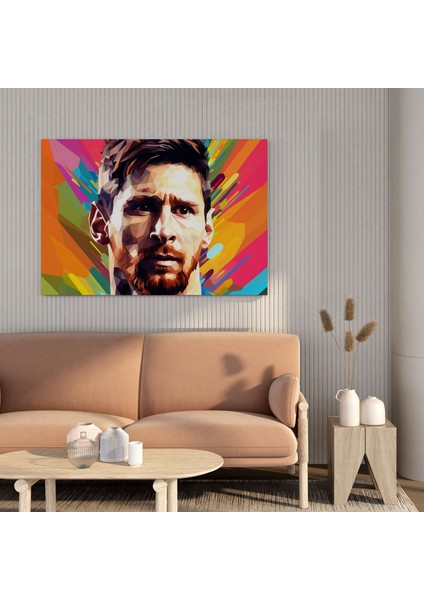 Pop Art Lionel Messi Duvar Sanatı - Lionel Messi, Lionel Messi, Renkli, Ev Dekorasyonu, 30X30