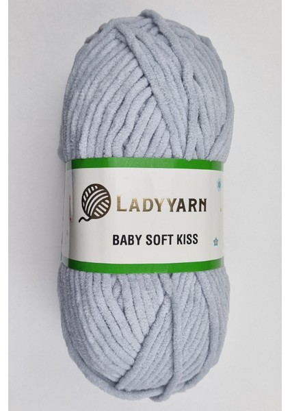 Lady Yarn Baby Soft Kıss Açık Gri Kadife El Örgü Ipi