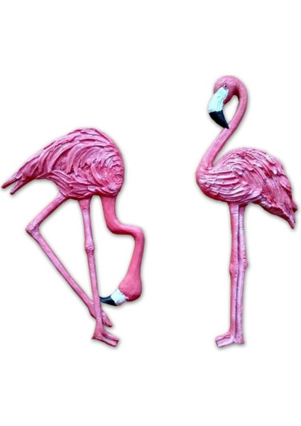 Pembe Ikili Flamingo Duvar Süsü Ev Duvar Biblo Aksesuar