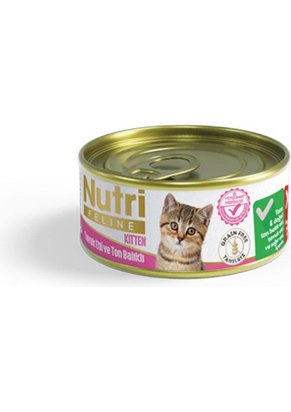 Nutri Feline 85GR Tavuk Ton Balıklı 64ADET Yavru Yaş Kedi Maması