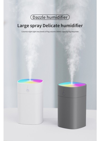 H2O Humidifier 400 ml Ulrasonik Hava Nemlendirici Buhar Makinesi ve Aroma Difüzörü