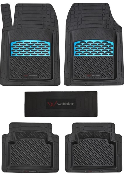 Renault Clio 1.0 Tce Techno Esprit Alpine 2023 Derin Havuzlu Yumuşak Mavi-Siyah Üniversal Paspas Seti