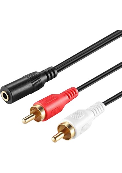 3.5 mm Stereo Dişi / 2 Rca Erkek 1.5 Metre Gold Kablo Elektromer (81)