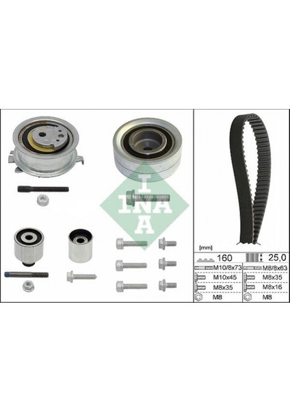 Triger Seti [ Vw Caddy Iii, Polo, Passat, Golf Vi, T5, T6, Audi A3, A4, A6, Q5 1.6 Tdi/2.0 Tdi 2009- ] 102008