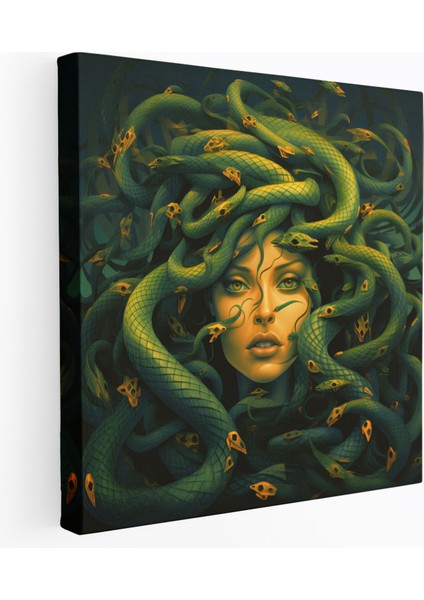 Medusa Yılanları Duvar Tablosu - Medusa, Duvar Sanatı, Ev Dekorasyonu, Duvar Dekorasyonu, 30X30