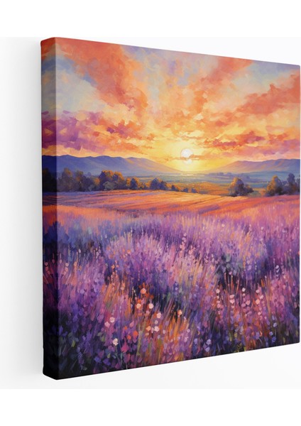 Dünyanın En Güzel Manzaraları - Lavanta Tarlası Kanvas Tablo - Dünyanın En Güzel Manzaraları, Kanvas Tablo, Suluboya, Duvar Süslemesi, 30X30
