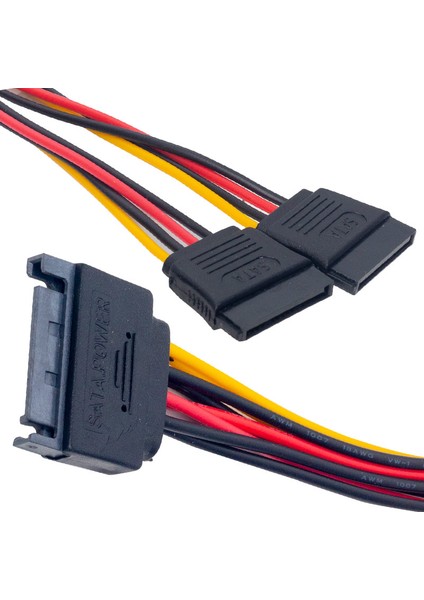 Sata Power 15 Pin Erkek To 2 x Sata Power 15 Pin Dişi Çoklayıcı Kablo (81)