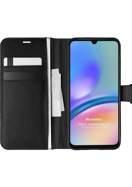 Samsung Galaxy A05S Kılıf Delux Leather Wallet Siyah