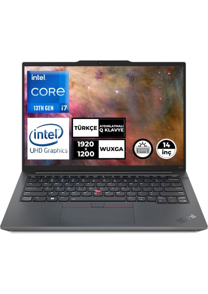 Thinkpad E14 Gen 5 I7-13700H 48GB 512GB SSD 14" Wuxga Freedos Taşınabilir Bilgisayar 21JLS20KTX002