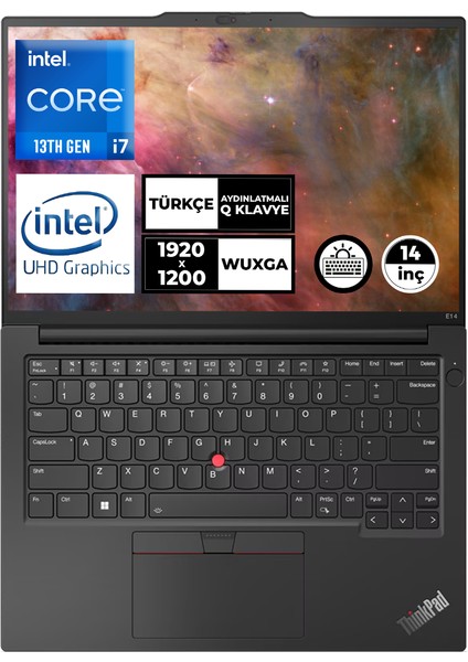 Thinkpad E14 Gen 5 I7-13700H 48GB 512GB SSD 14" Wuxga Freedos Taşınabilir Bilgisayar 21JLS20KTX002