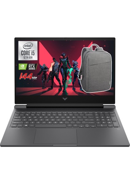 Victus Gaming 15-FA0011NT Intel Core I5 12450H 16GB 512GB SSD RTX3050 4gddr6 Freedos 15.6 IPS 144Hz 80D33EA-16512C Taşınabilir Bilgisayar+Çanta