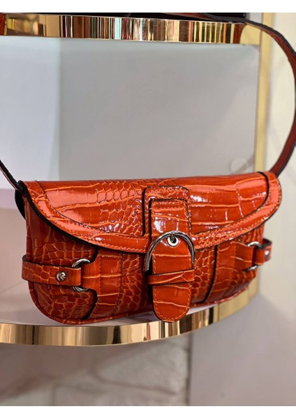 Kroko Desen Tokalı Model Kadın Kol Çantası