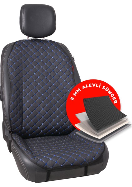 Mavi Kapitone Siyah Jakar Dokuma Kumaş Otomind Oto Minderi 2'li Set fırsatları