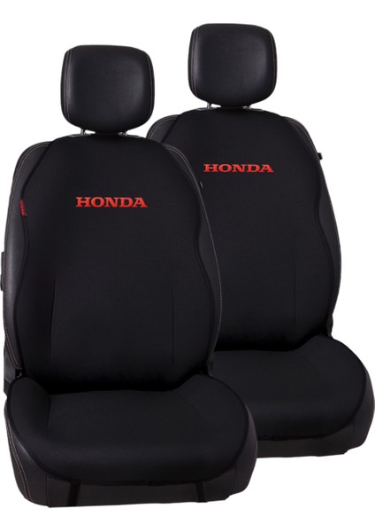 Kırmızı Honda Nakışlı Jakar Dokuma Kumaş Otomind Oto Minderi 2'li Set