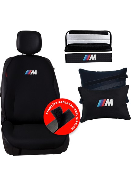 Bmw M Logo Nakışlı Jakar Dokuma Oto Minder ve Konfor Seti modelleri