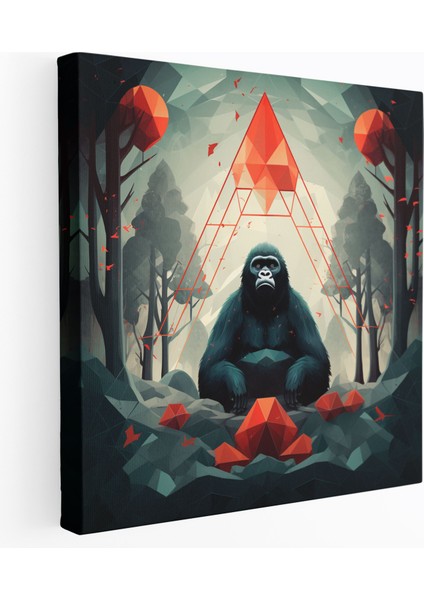 Goril Duvar Tablosu - Goril, Kanvas Tablo, Duvar Sanatı, Ev Dekorasyonu, 30X30