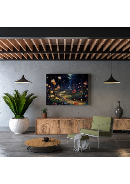 Büyülü Gece Yarısı Bahçe Duvarı Dekorasyonu - Gece Yarısı, Canlı, Tuhaf, Doğa Meraklıları, 30X30