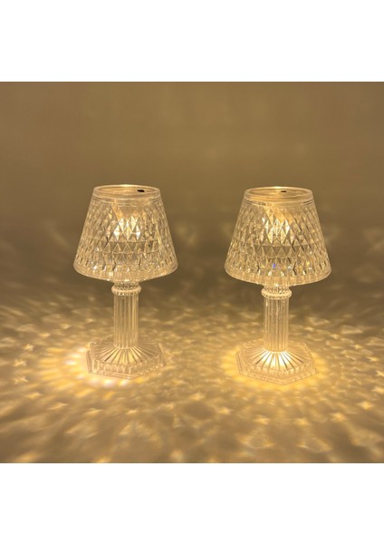Mini Abajur Pilli Led Işık 2 Adet
