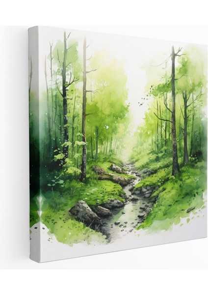 Yosun Kanvas Tablo - Sakin Orman Manzarası Duvar Tablosu - Yosun, Yosun Duvar Dekorasyonu, Yosun Duvar Tablosu, Sakin Orman Manzarası, 30X30