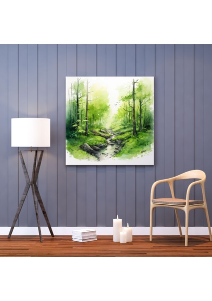 Yosun Kanvas Tablo - Sakin Orman Manzarası Duvar Tablosu - Yosun, Yosun Duvar Dekorasyonu, Yosun Duvar Tablosu, Sakin Orman Manzarası, 30X30