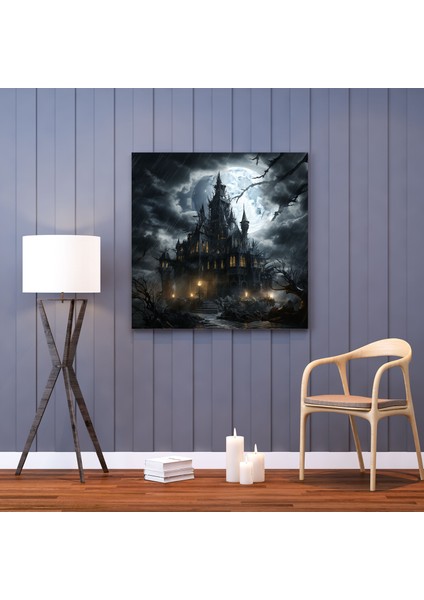 Lanetli Kale Duvar Sanatı - Gece Yarısı, Ev Dekorasyonu, Duvar Sanatı, Meraklıları, 30X30 fiyatları