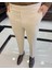 İtalyan stil slim fit bel detaylı erkek pantolon ekru T10562 1