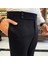İtalyan stil slim fit bel detaylı erkek pantolon siyah T10560 3