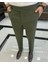 İtalyan stil slim fit bel detaylı erkek pantolon yeşil T10561 1