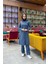 Kapşonlu Düğmeli Sade Basic Uzun Tunik ve Pantolon Ikili Spor Takım - 03072 - Indigo 1