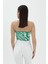 Zebra Desen Triko Crop - Yeşil 3