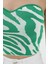 Zebra Desen Triko Crop - Yeşil 4
