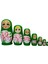 Ahşap Matruşka Bebek Yedili Set Yeşil 3