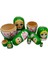 Ahşap Matruşka Bebek Yedili Set Yeşil 4