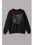 Unisex Sweatshirt Uçan Kartal Asi Taraftar Baskılı Siyah Baskılı Sweat 1