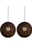 2x Kahve Bambu, Rattan ve Kenevir Topu Avize Bireysel Yaratıcılık Küresel Rattan Yuva Abajur (Yurt Dışından) 1