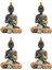 4x Buda Heykeli Tayland Heykel Reçine El Yapımı Budizm Hindu Feng Shui Heykelcik Meditasyon Ev Dekor Süsleme (Yurt Dışından) 2