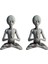 2x Büyücülük Meditasyon Uzaylı Heykeli Mini Reçine Süs Uzaylı Bahçe Ev Ofis Yard Sanat Dekoru Kapalı Açık Için (Yurt Dışından) 2