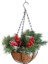 Yapay Noel Asılı Sepet, Dekore Edilmiş, Berry Salkımları, Noel Koleksiyonu Dekoru A (Yurt Dışından) 1