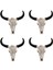 4x Reçine Longhorn Inek Kafatası Kafa Duvar Asılı Dekorlar 3D Hayvan Yaban Hayatı Heykel Figürler El Sanatları Boynuzları Ev Dekor Için (Yurt Dışından) 1
