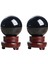 2x 80MM Doğal Siyah Küre Büyük Kristal Top Şifa Taşı Tabanı ile (Yurt Dışından) 2