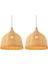 2x Rattan Lamba Kolye Işık Vintage Asılı Abajur Şapkası E27 Oturma Odası Yemek Odası Dekor Cafe Restaurant Hanglamp(M) (Yurt Dışından) 1