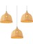 3x Rattan Lamba Kolye Işık Vintage Asılı Abajur Şapkası E27 Oturma Odası Yemek Odası Dekor Cafe Restaurant Hanglamp (Xxs) (Yurt Dışından) 1