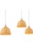 3x Rattan Lamba Kolye Işık Vintage Asılı Abajur Şapkası E27 Oturma Odası Yemek Odası Dekor Cafe Restaurant Hanglamp (Xxs) (Yurt Dışından) 2