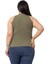 Büyük Beden Halter Yaka Yarım Balıkçı Fitilli Kaşkorse Haki Body 3