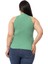 Büyük Beden Halter Yaka Yarım Balıkçı Fitilli Kaşkorse Yeşil Body 3