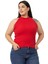 Büyük Beden Halter Yaka Yarım Balıkçı Fitilli Kaşkorse Kırmızı Body 4