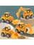 Dört Parçalı Set [yol Silindiri + Buldozer + Delici + Ekskavatör] Çocuk Atalet Simülasyonu Mühendislik Aracı Araba Itme Tipi Çalışan Ekskavatör Buldozer Oyuncak (Yurt Dışından) 3