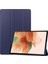 Samsung Galaxy Tab S7 Fe 12.4" 2021 / Galaxy Tab S7+ 12.4" 2021T730/T736 Için, Esnek Tpu Arka Kapak Otomatik Uyku/uyandırma Özellikli Hafif Üç Katlı Stand, Koyu Mavi (Yurt Dışından) 1
